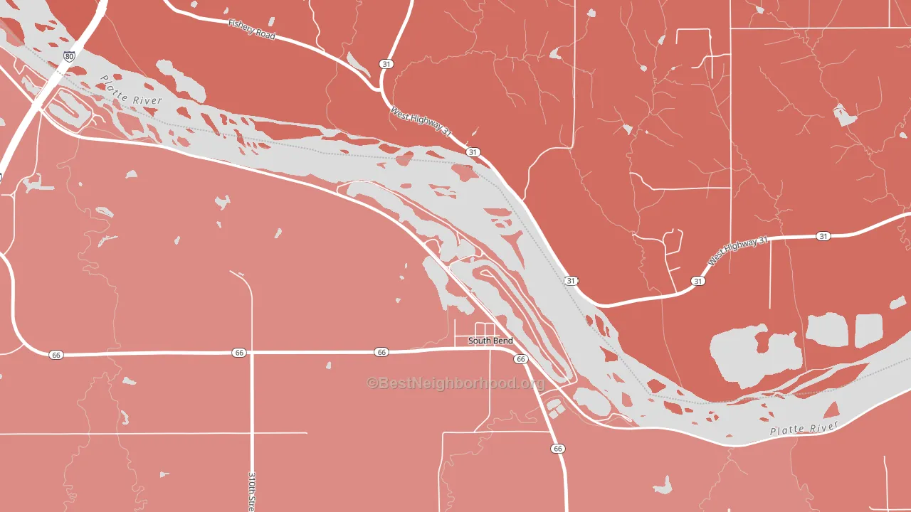 68058, NE block-group political-lean map