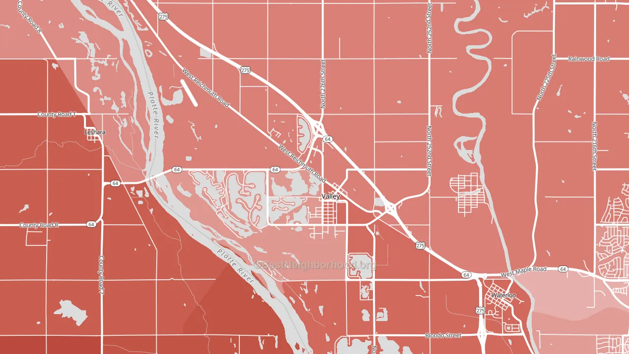 68064, NE block-group political-lean map