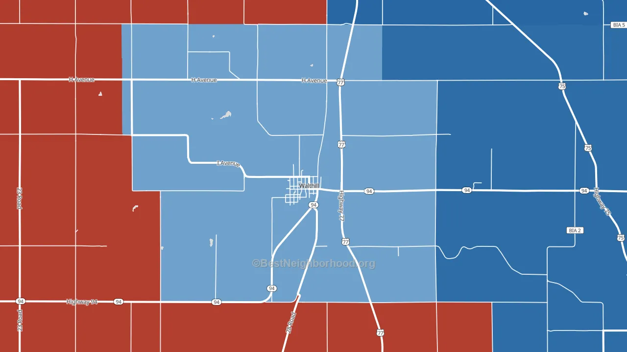 68067, NE block-group political-lean map