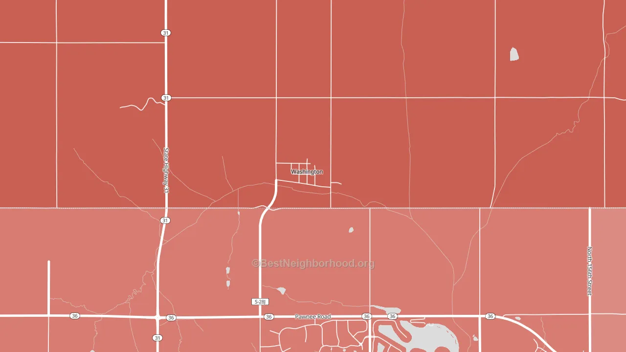 68068, NE block-group political-lean map
