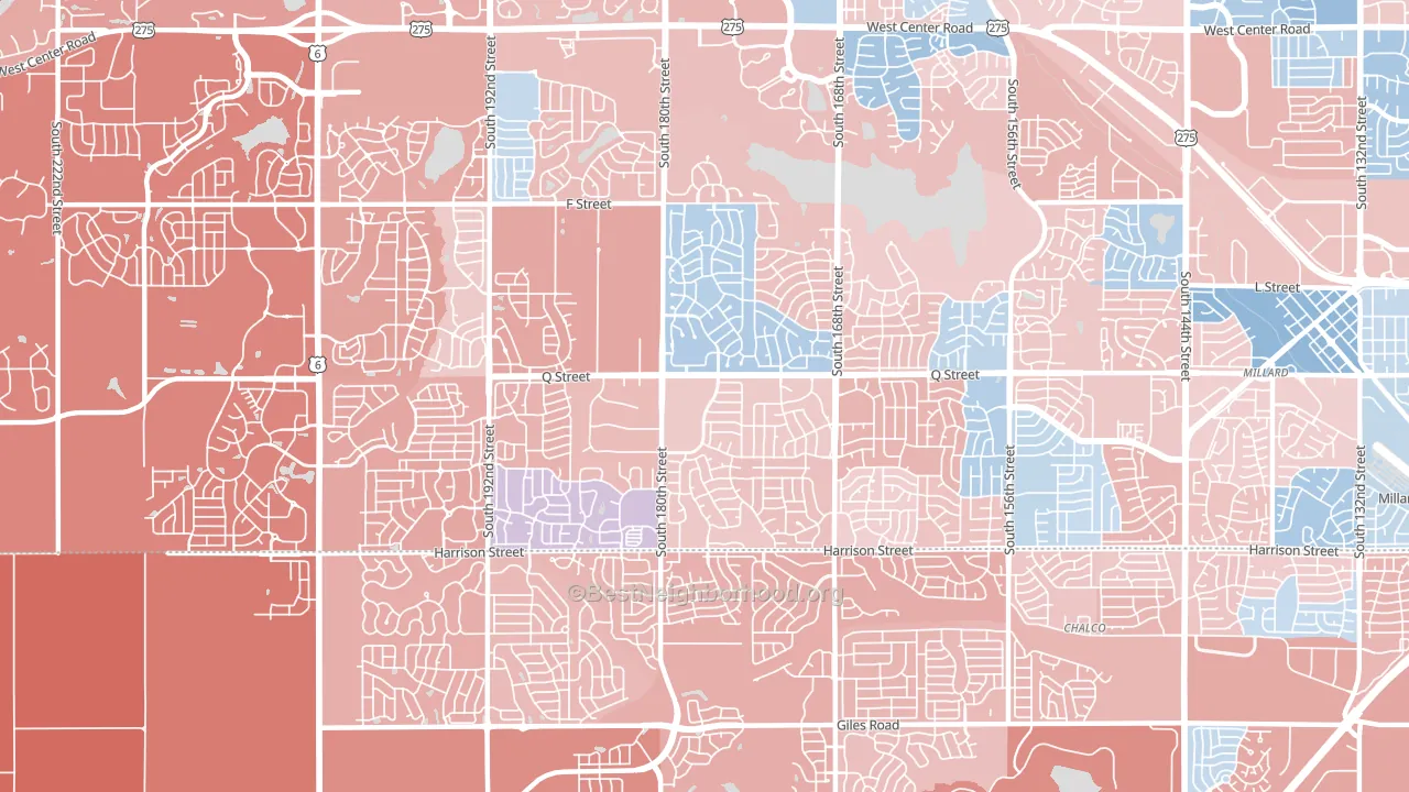 68135, NE block-group political-lean map