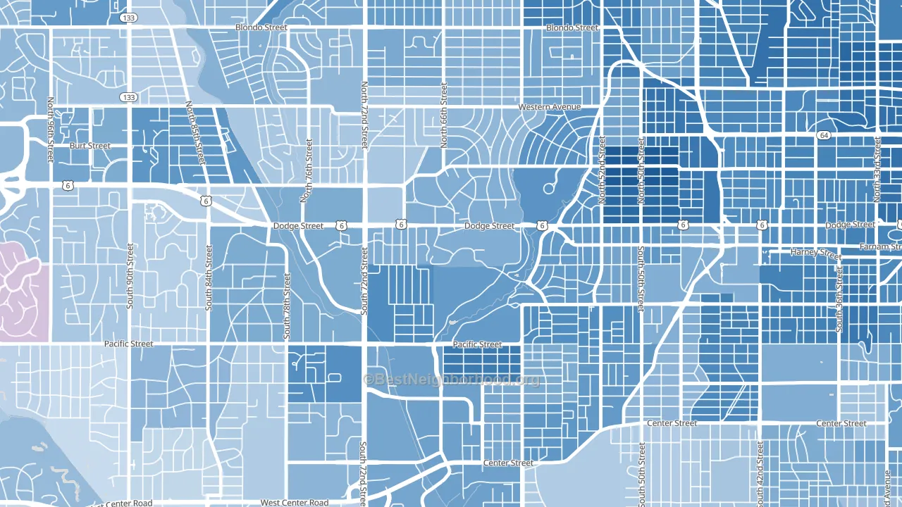 68182, NE block-group political-lean map