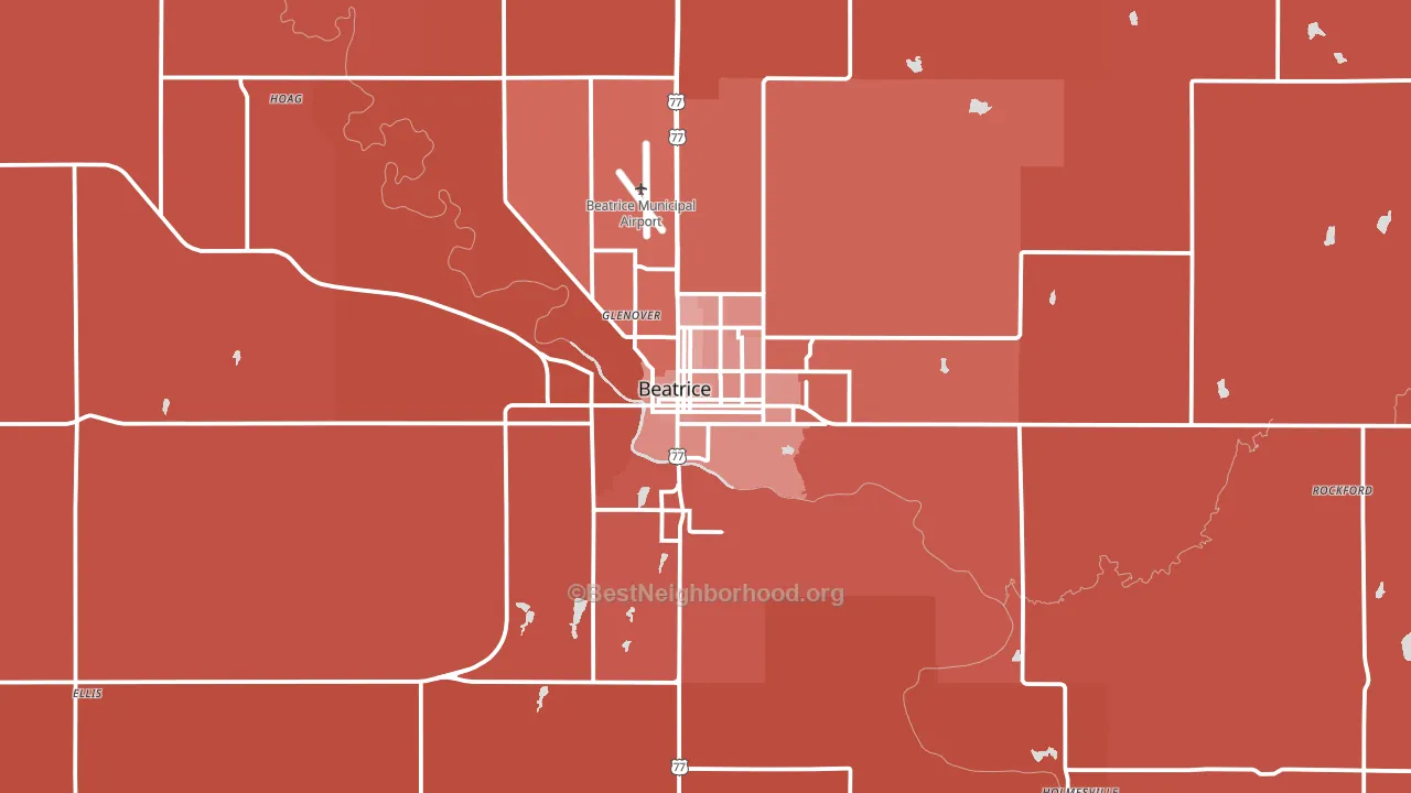 68310, NE block-group political-lean map