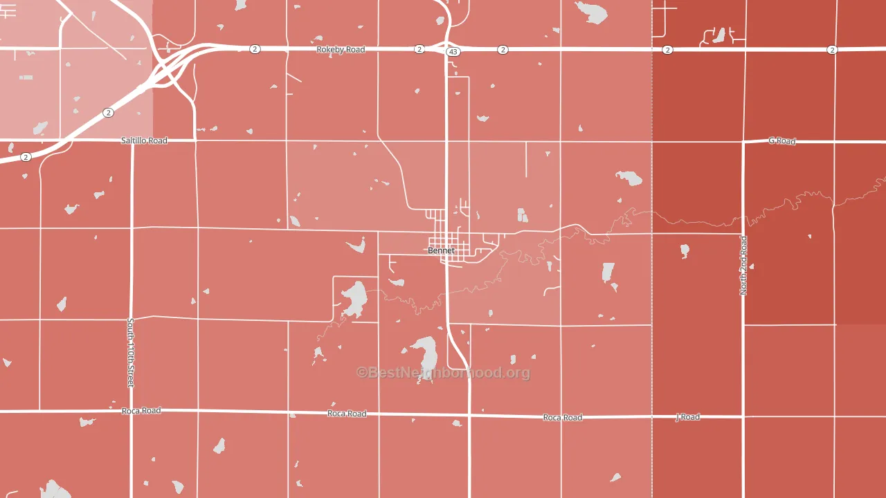 68317, NE block-group political-lean map