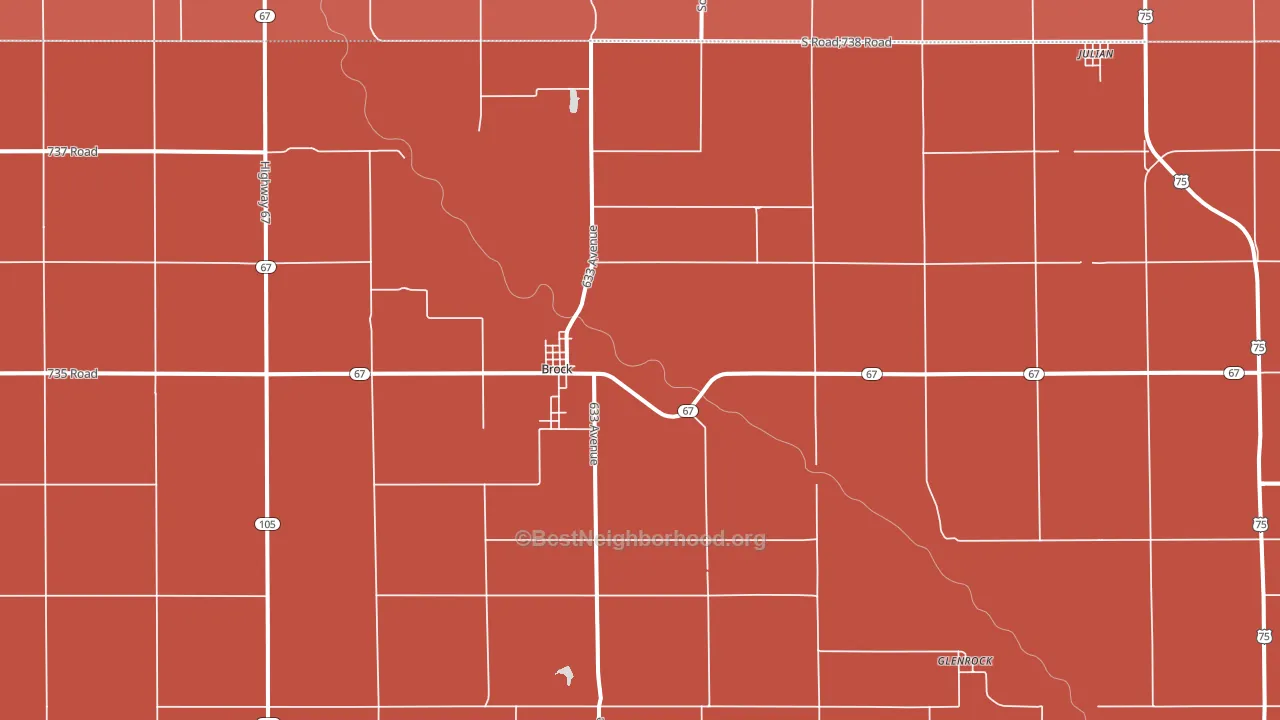 68320, NE block-group political-lean map
