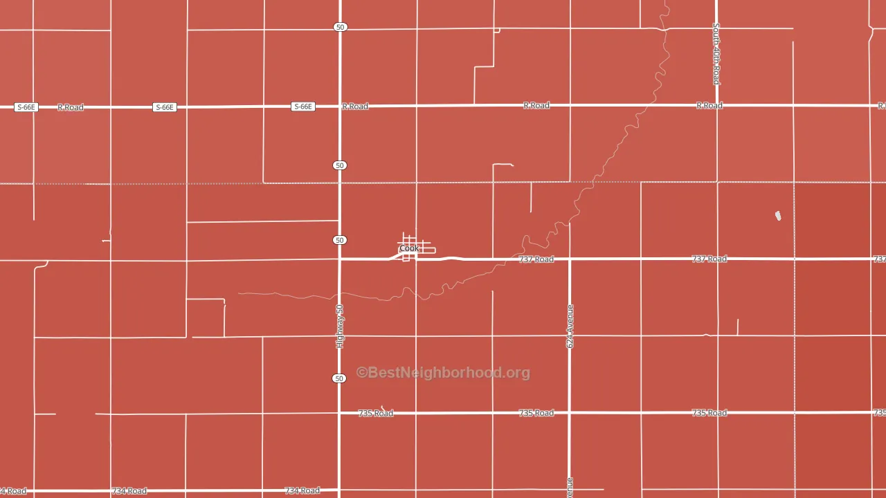 68329, NE block-group political-lean map