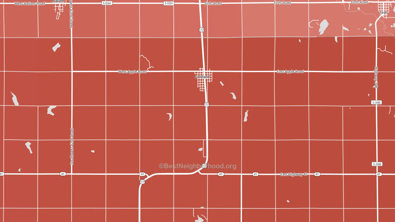 68331, NE block-group political-lean map