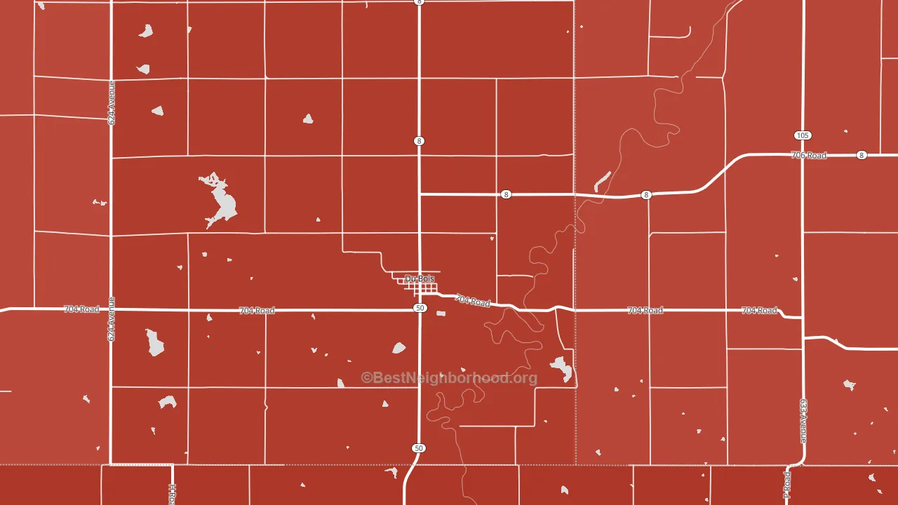 68345, NE block-group political-lean map