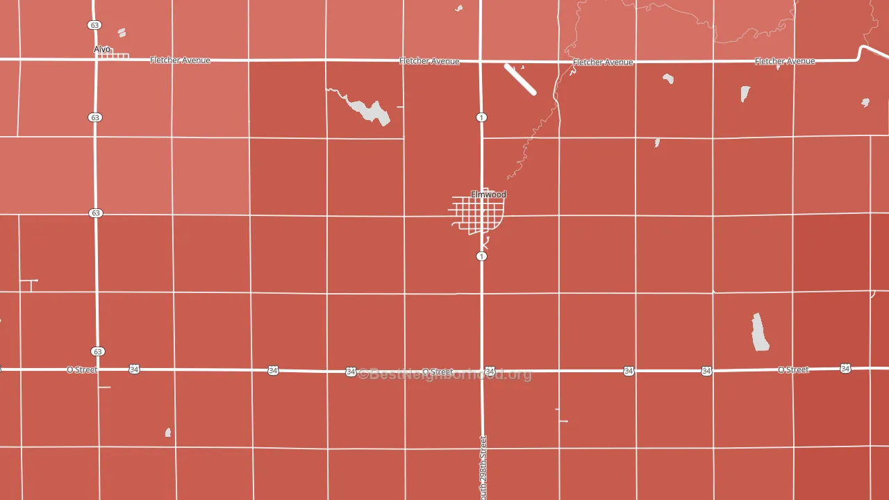 68349, NE block-group political-lean map