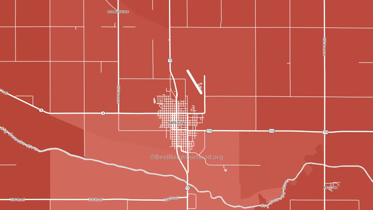 68355, NE block-group political-lean map