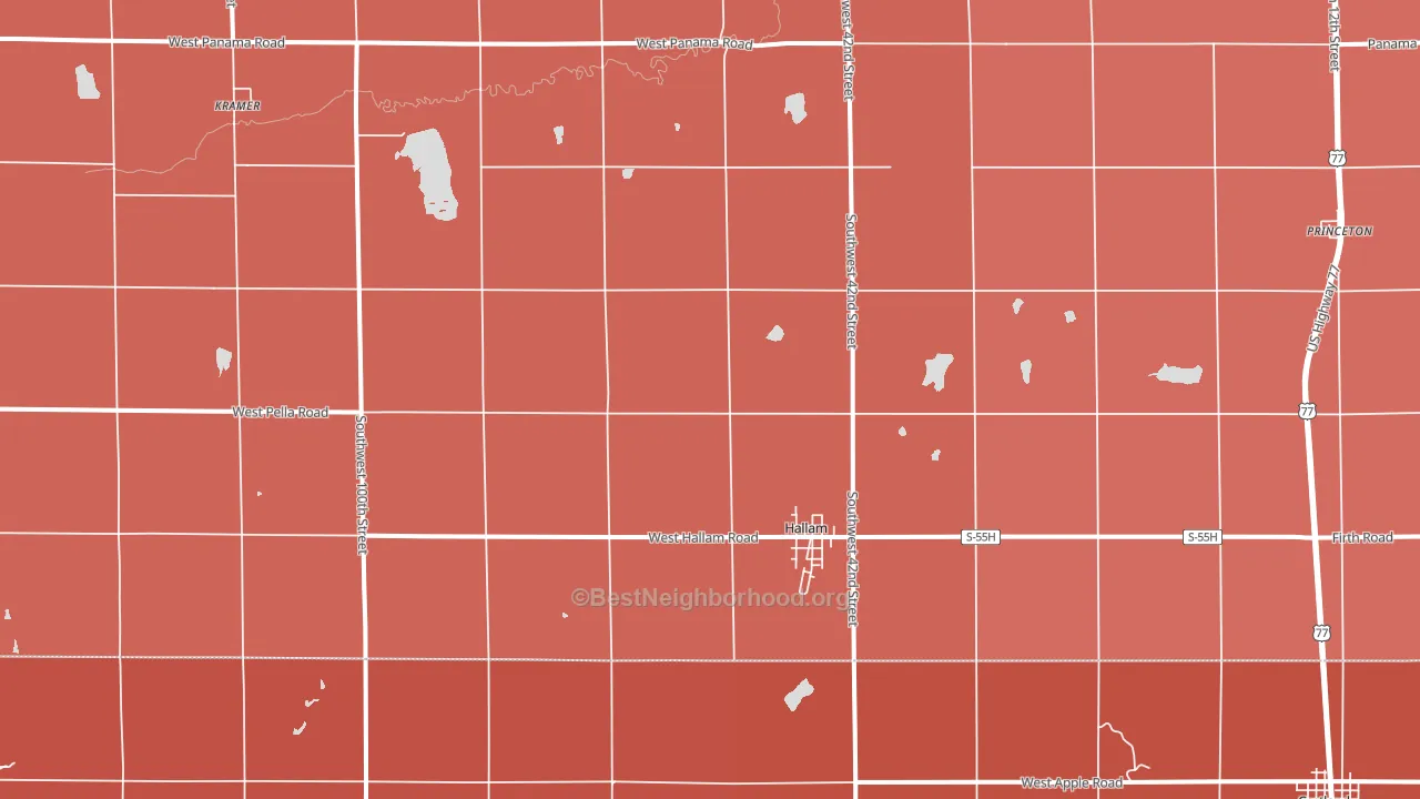 68368, NE block-group political-lean map