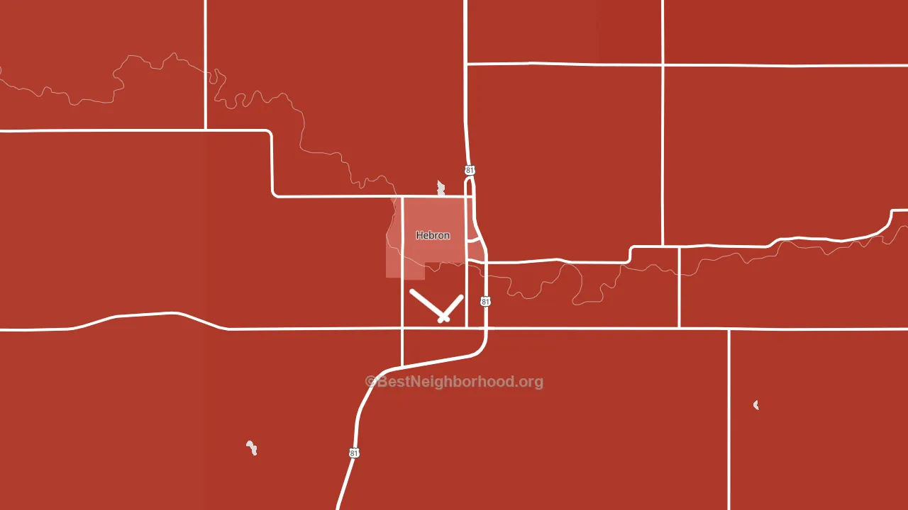 68370, NE block-group political-lean map