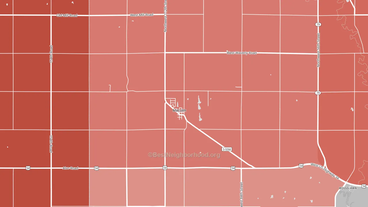 68402, NE block-group political-lean map