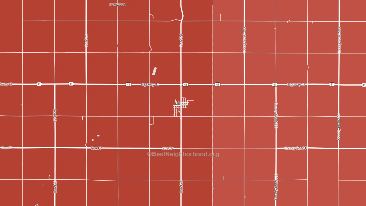 68406, NE block-group political-lean map