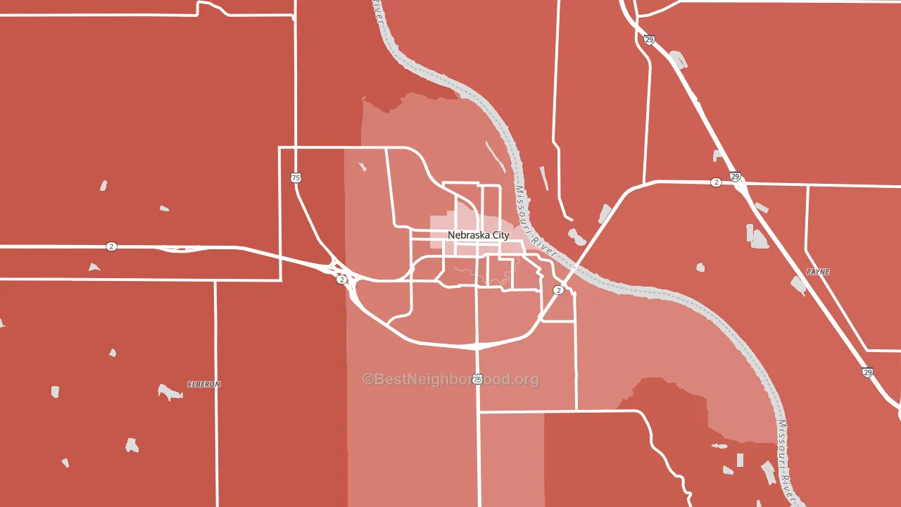 68410, NE block-group political-lean map
