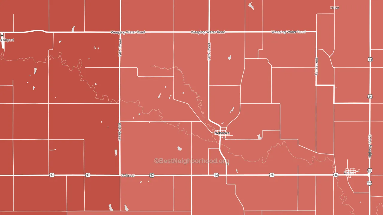68413, NE block-group political-lean map