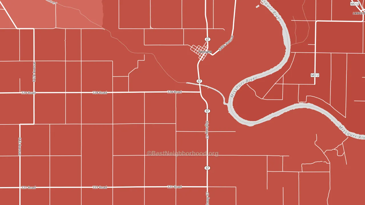 68414, NE block-group political-lean map