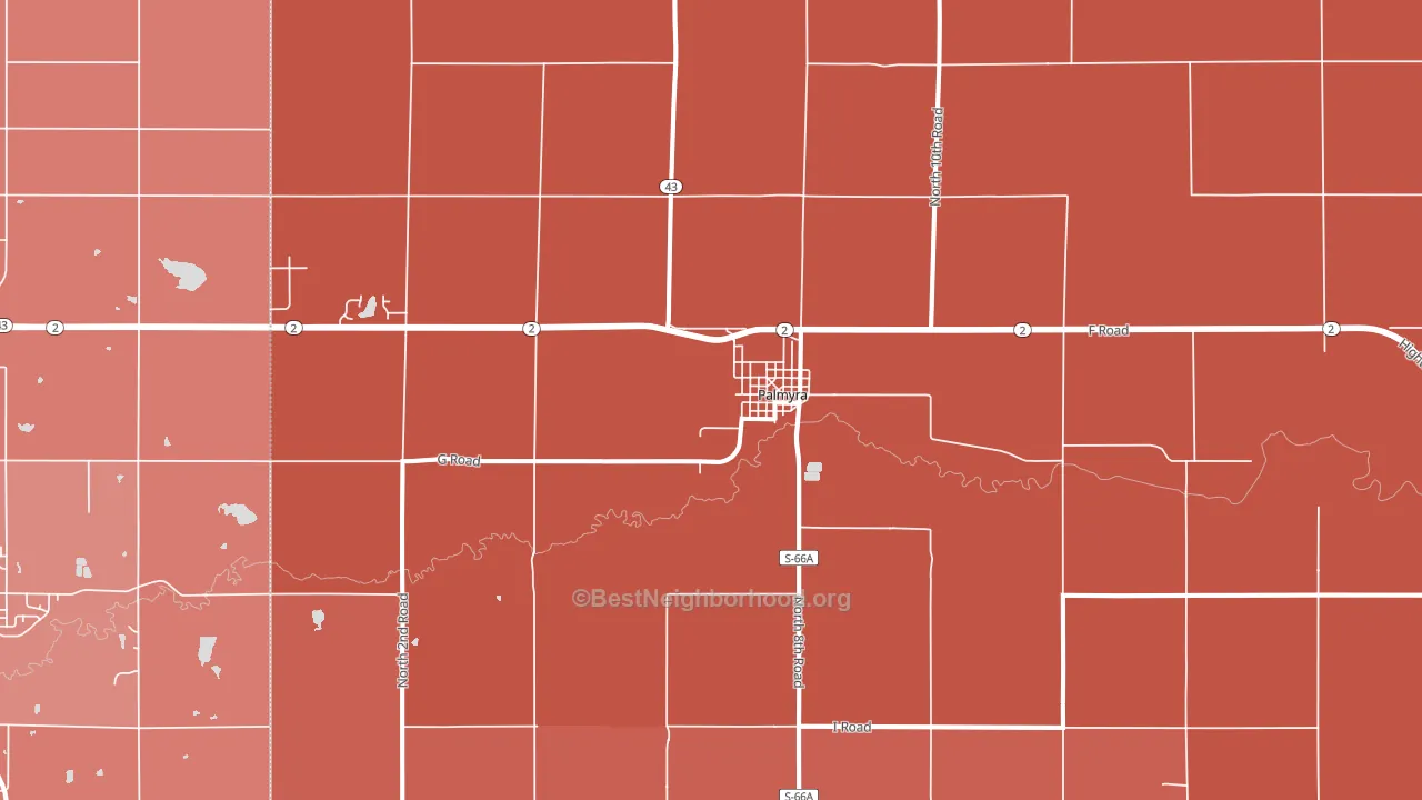 68418, NE block-group political-lean map