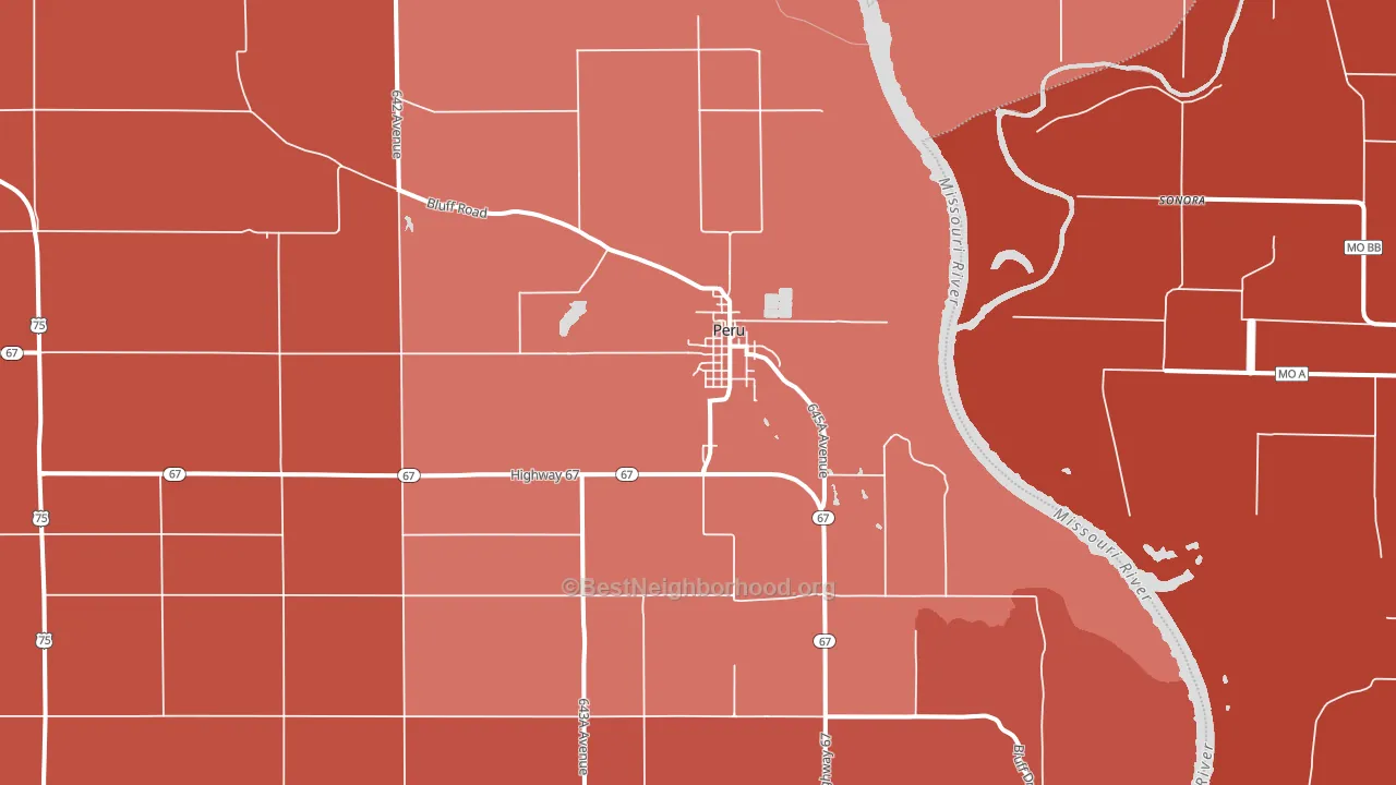 68421, NE block-group political-lean map