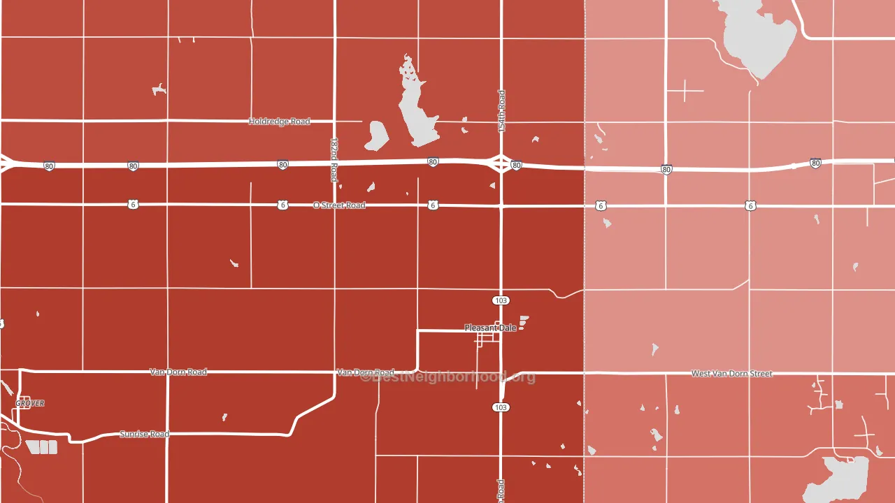68423, NE block-group political-lean map