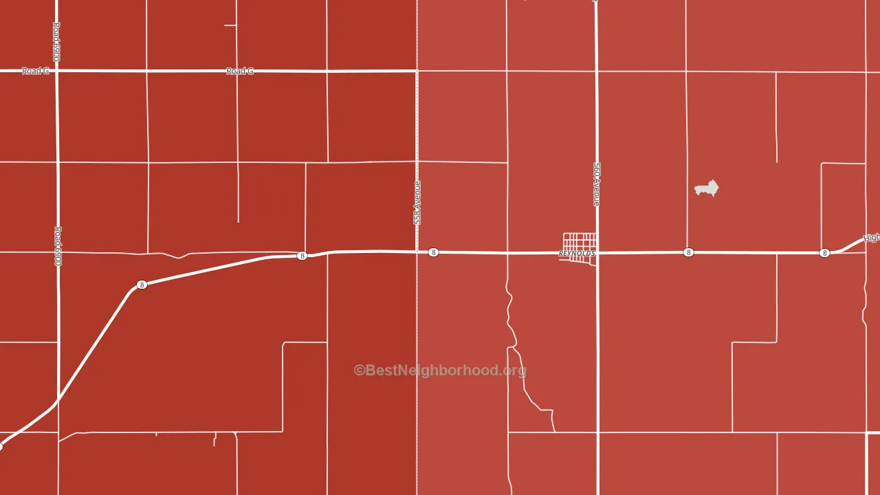68429, NE block-group political-lean map