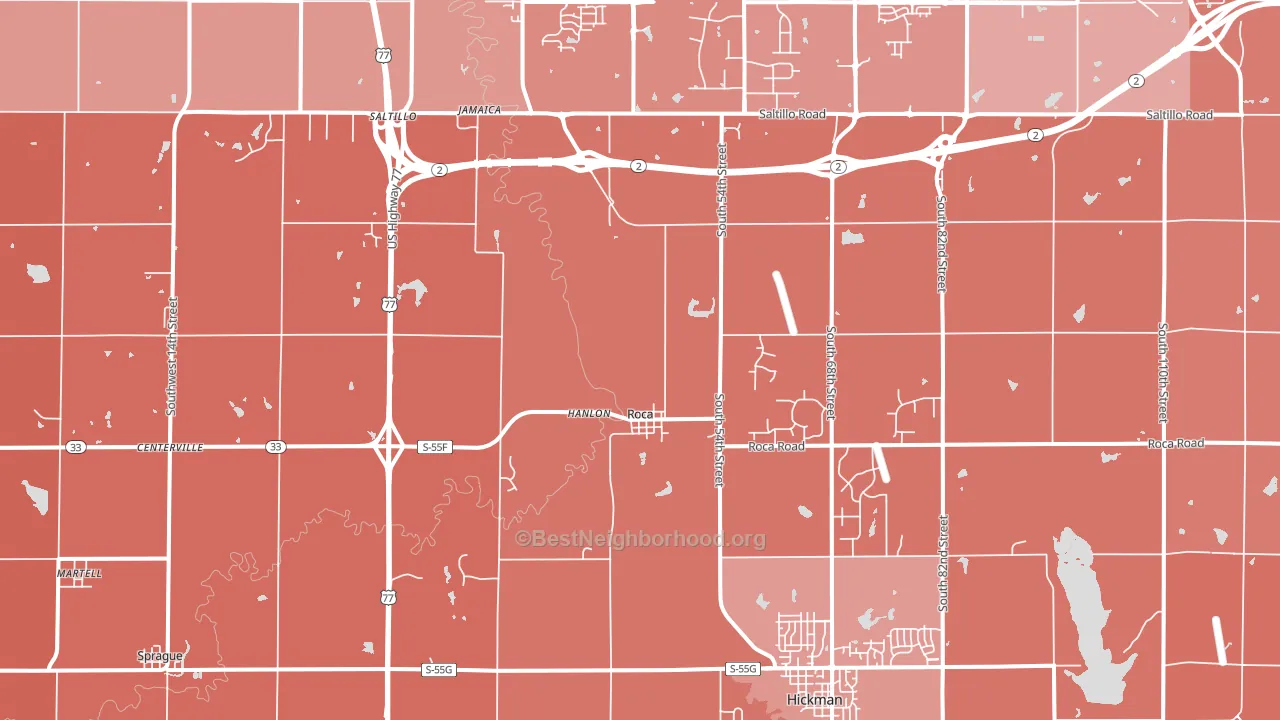 68430, NE block-group political-lean map