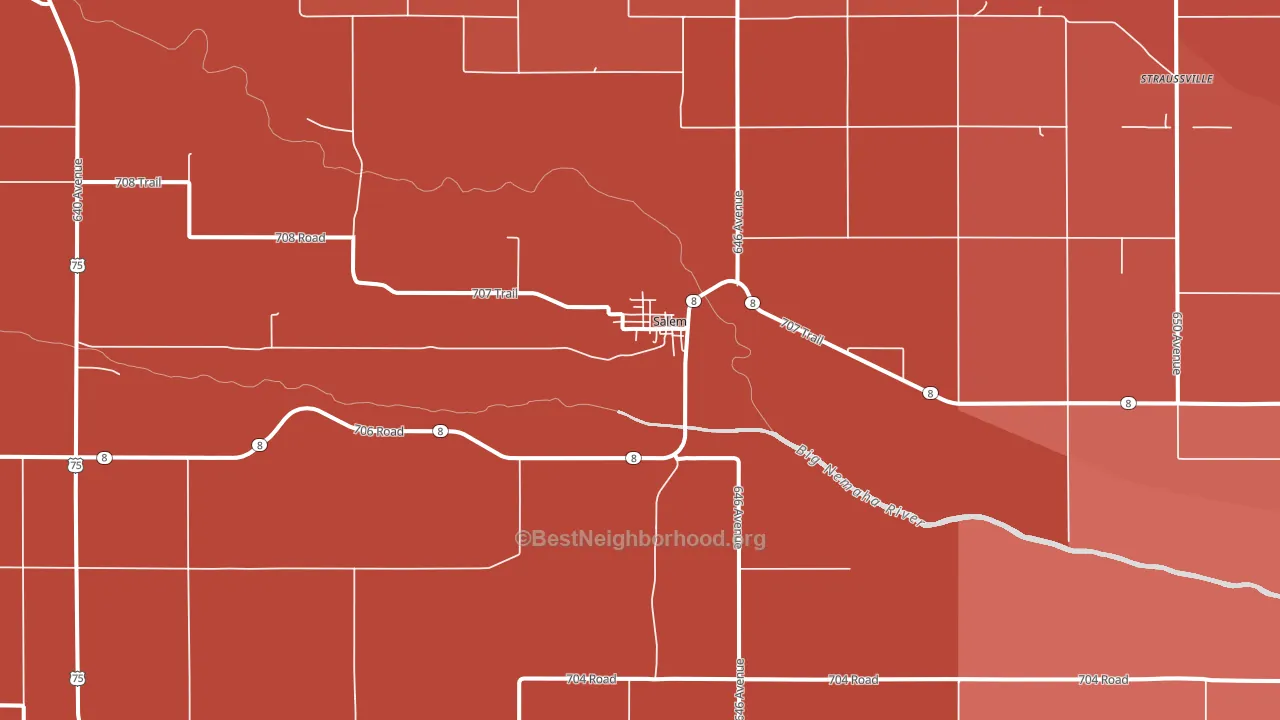 68433, NE block-group political-lean map