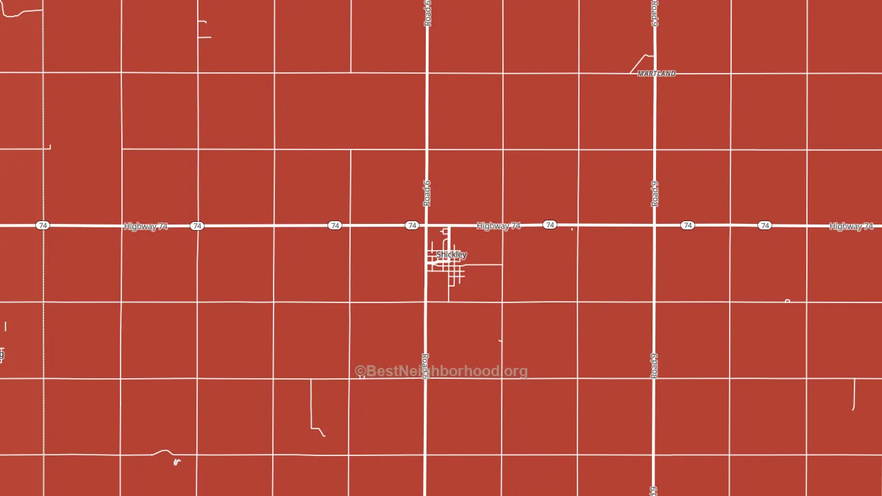 68436, NE block-group political-lean map