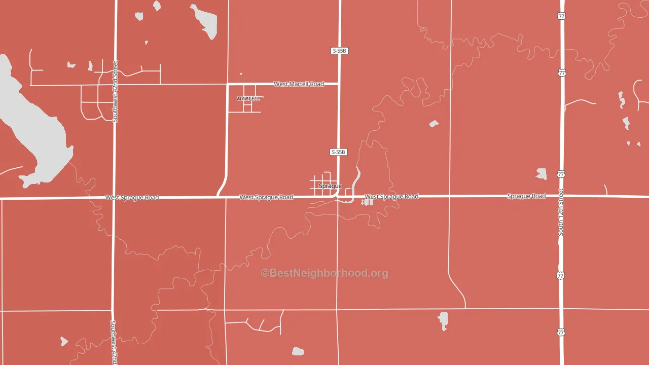 68438, NE block-group political-lean map