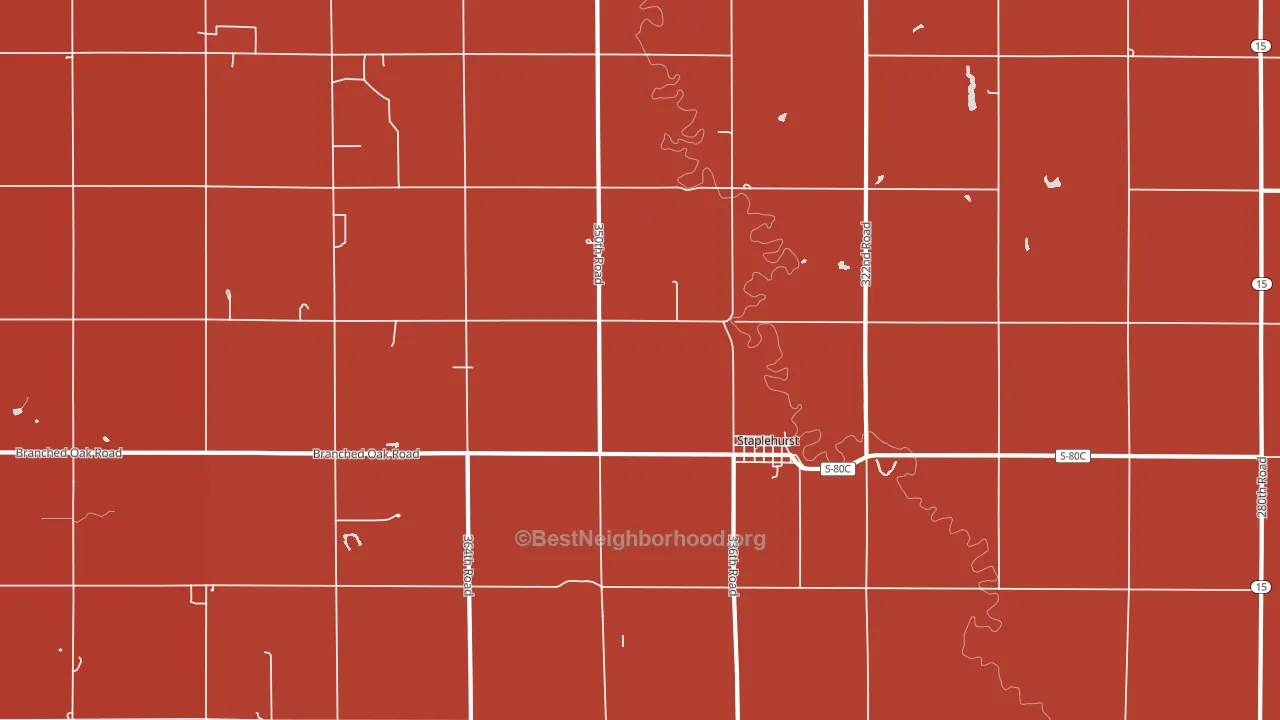 68439, NE block-group political-lean map