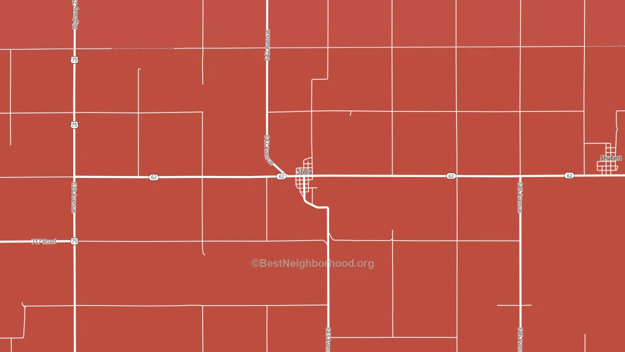 68442, NE block-group political-lean map