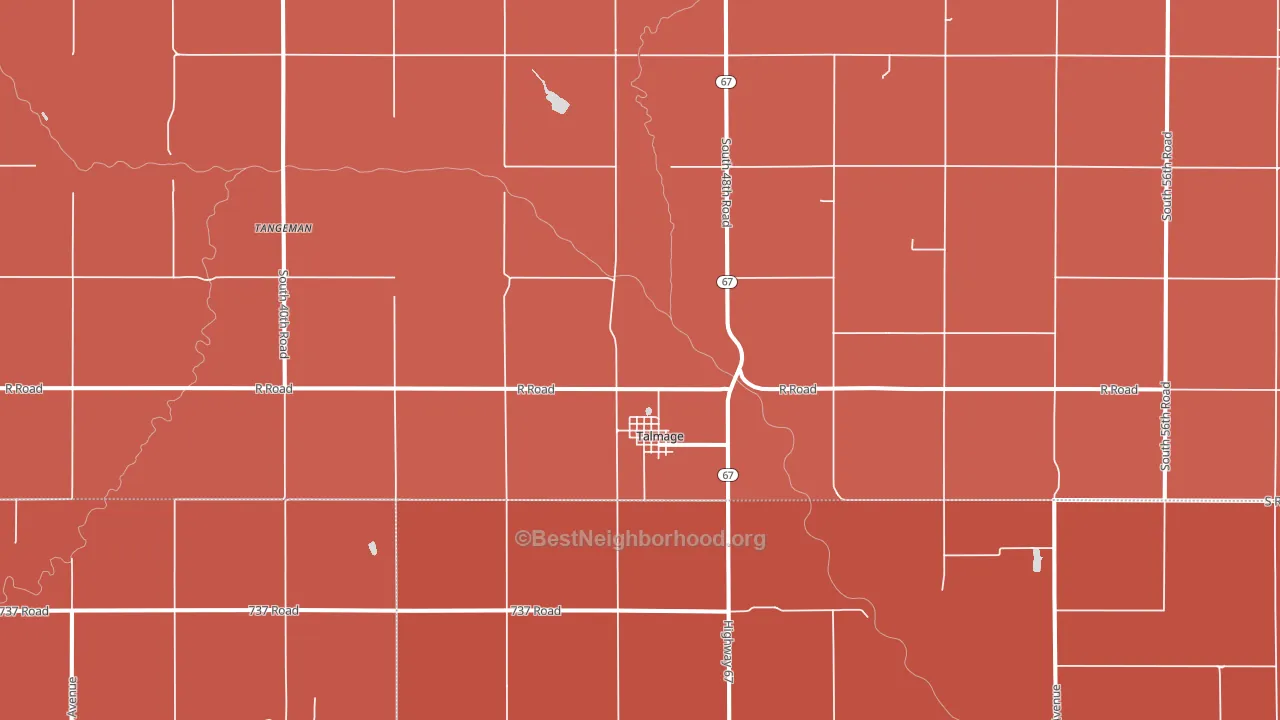 68448, NE block-group political-lean map