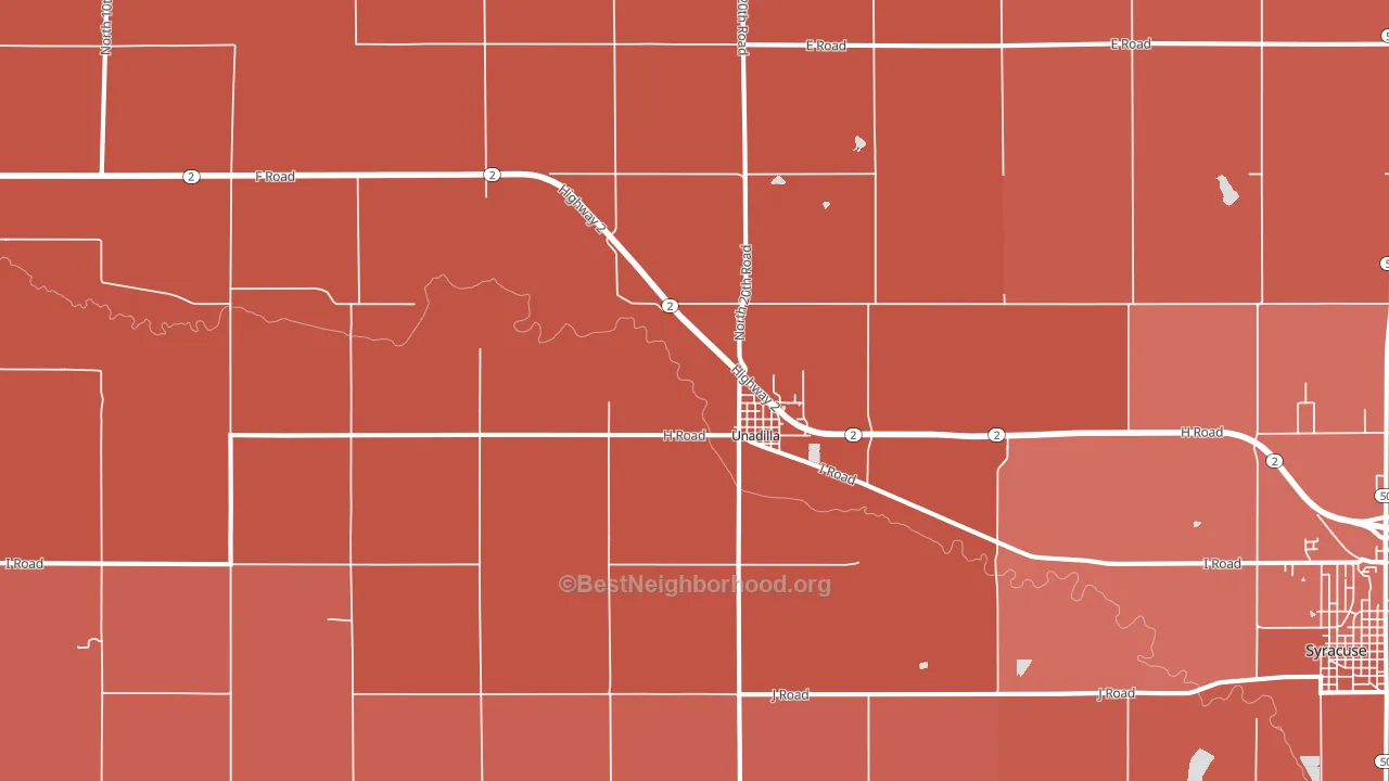 68454, NE block-group political-lean map