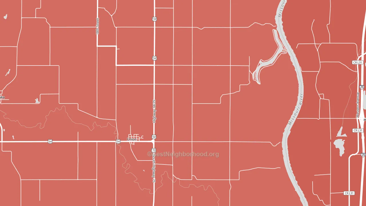 68455, NE block-group political-lean map