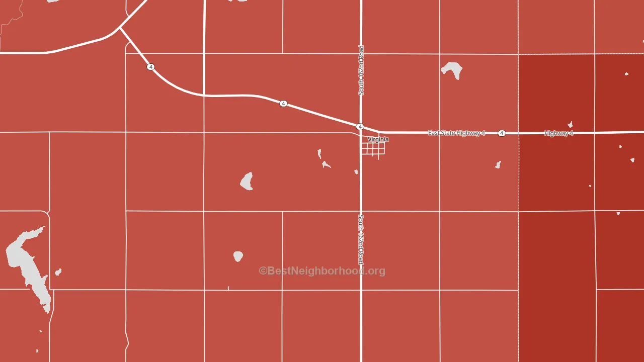 68458, NE block-group political-lean map