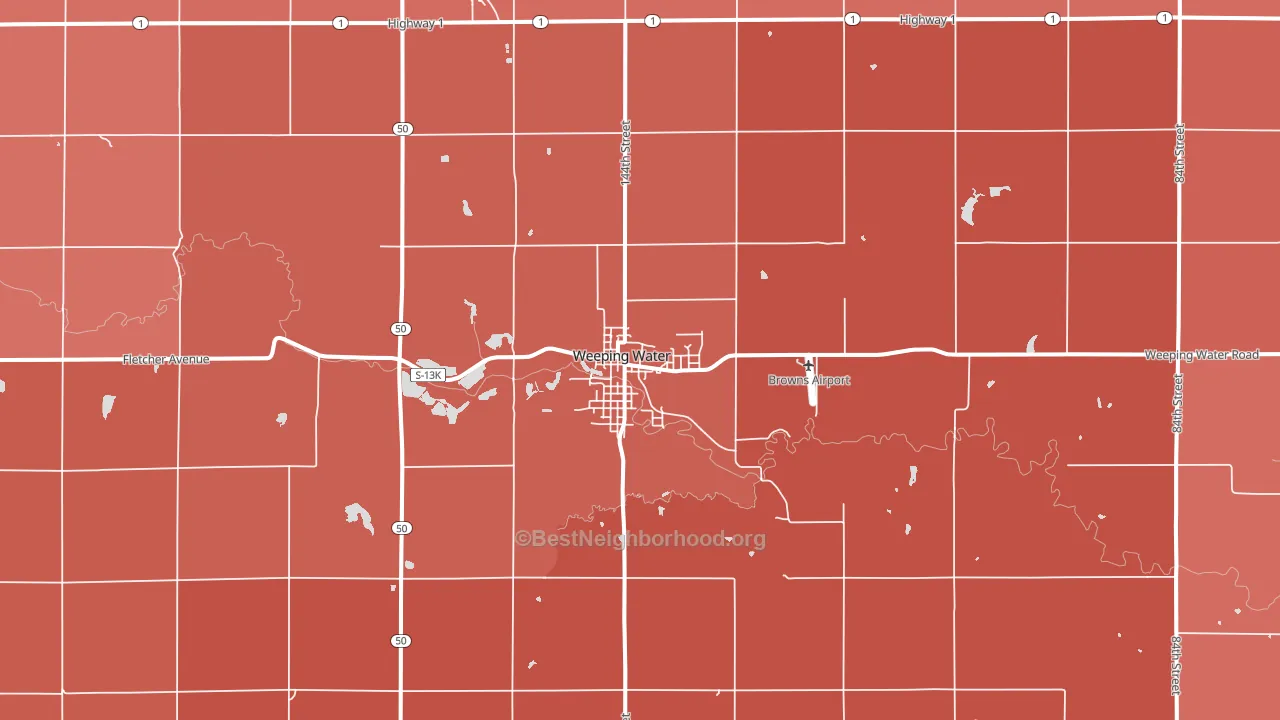 68463, NE block-group political-lean map