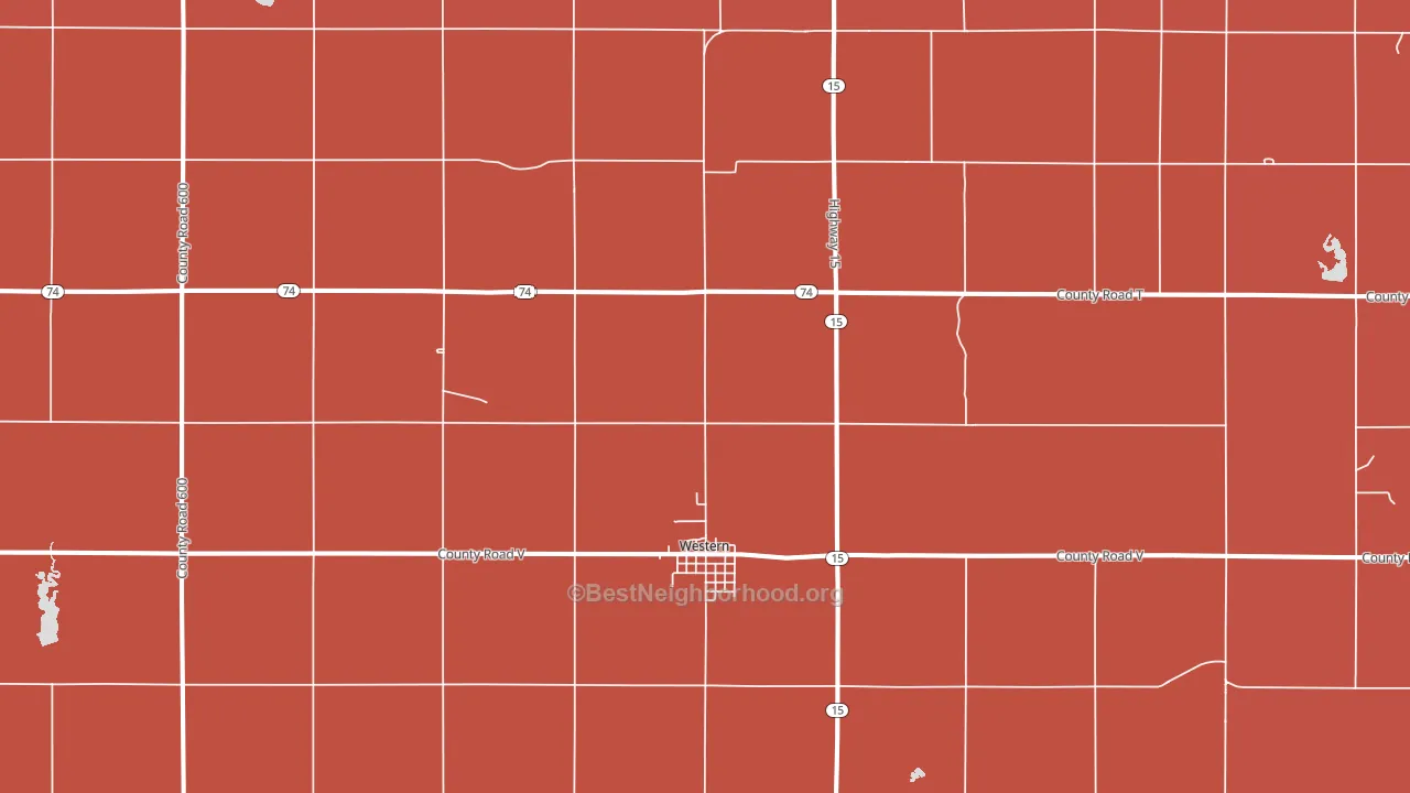 68464, NE block-group political-lean map
