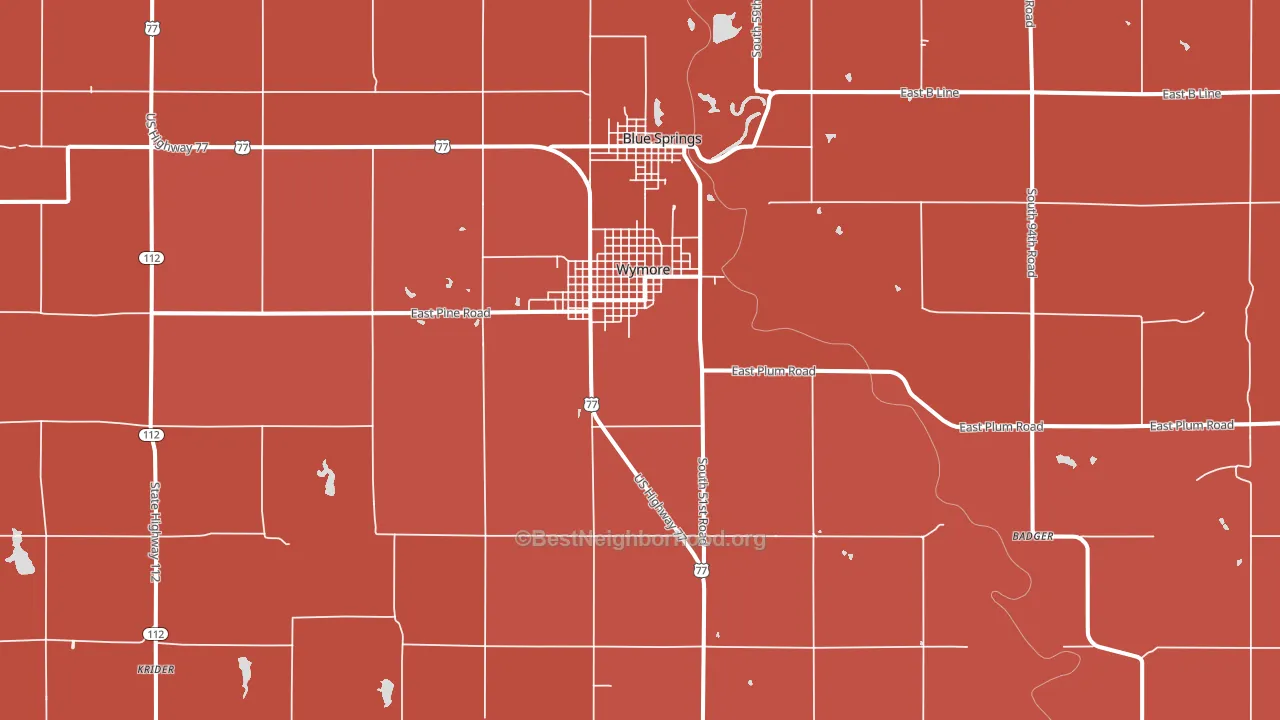 68466, NE block-group political-lean map