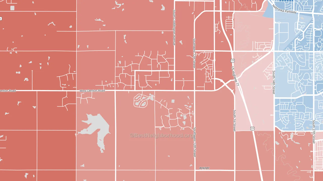 68523, NE block-group political-lean map