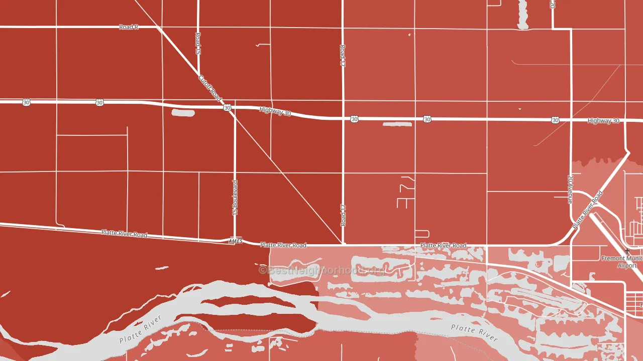 68621, NE block-group political-lean map