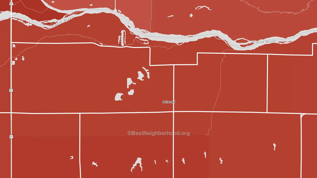 68624, NE block-group political-lean map