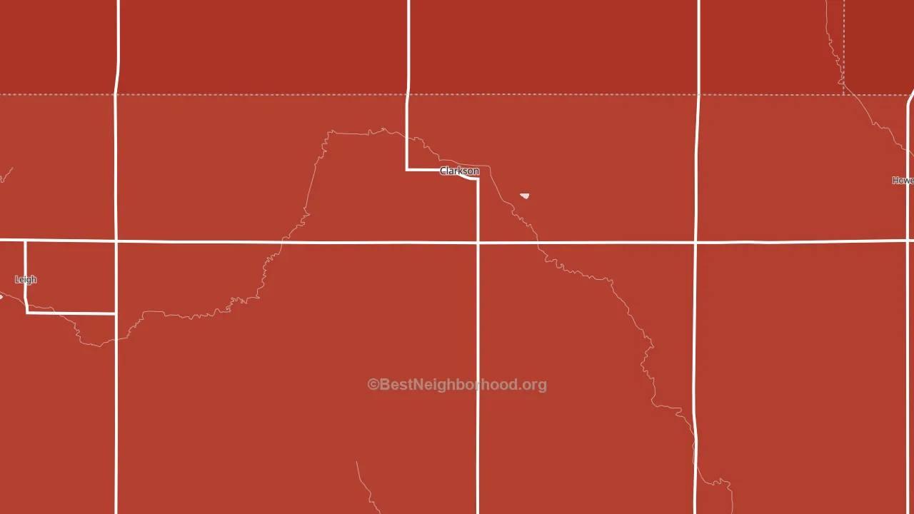 68629, NE block-group political-lean map