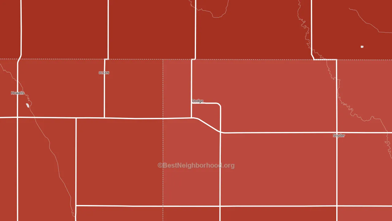 68633, NE block-group political-lean map