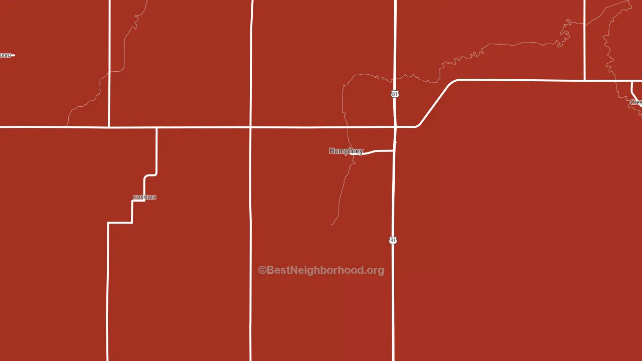 68642, NE block-group political-lean map