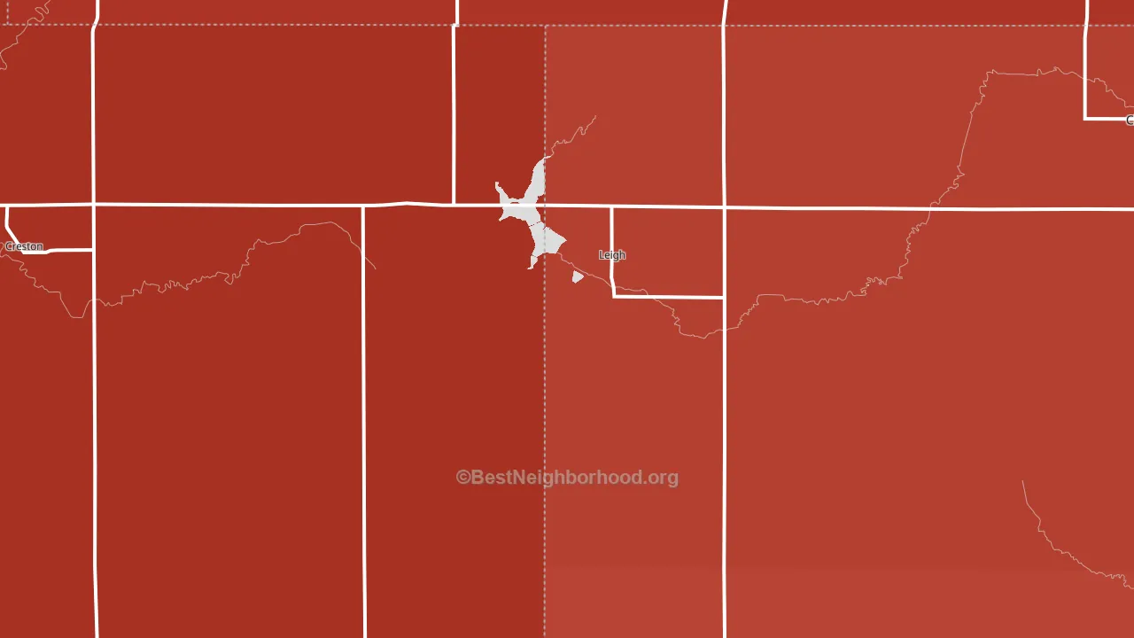 68643, NE block-group political-lean map