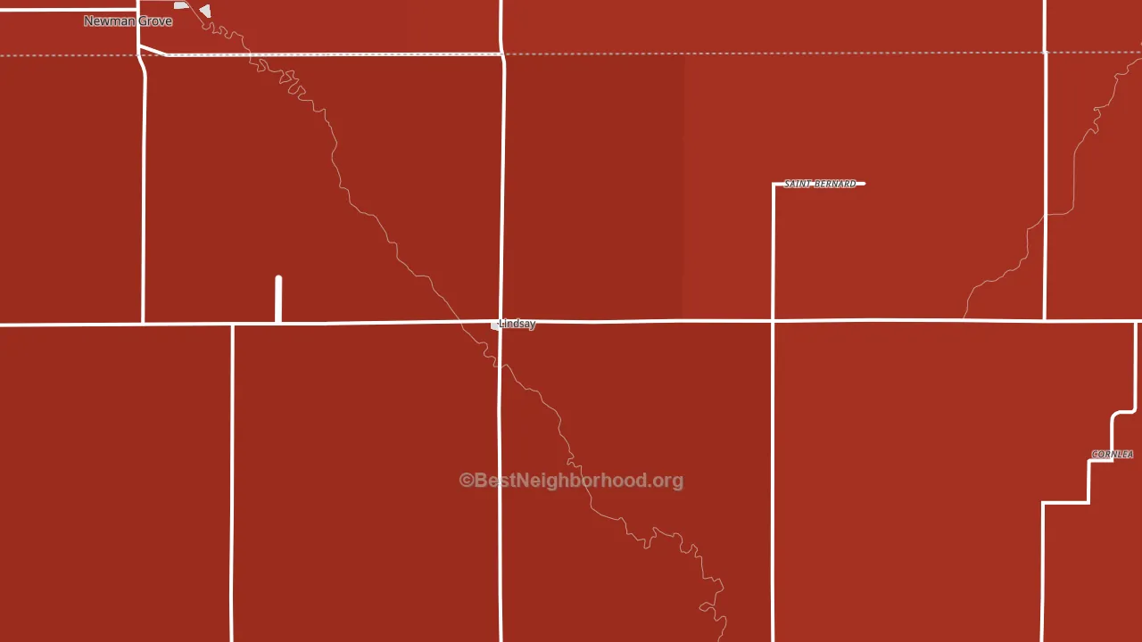 68644, NE block-group political-lean map