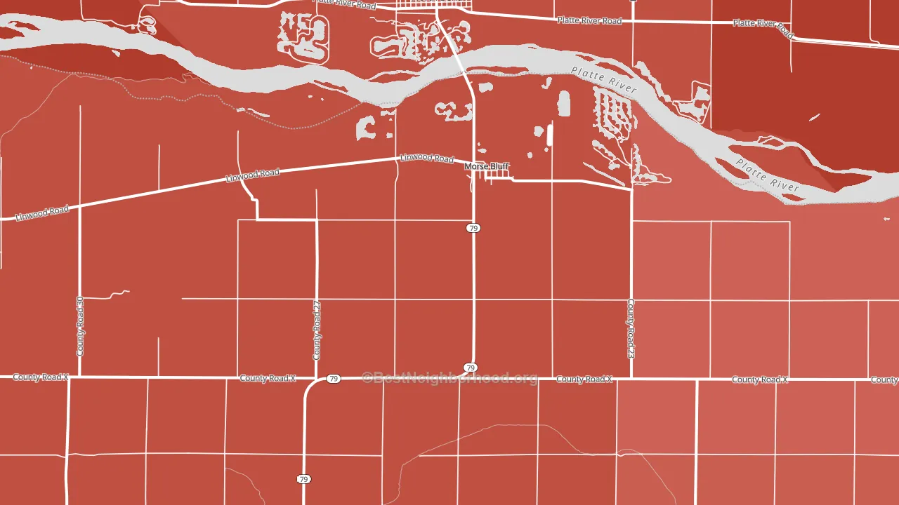 68648, NE block-group political-lean map