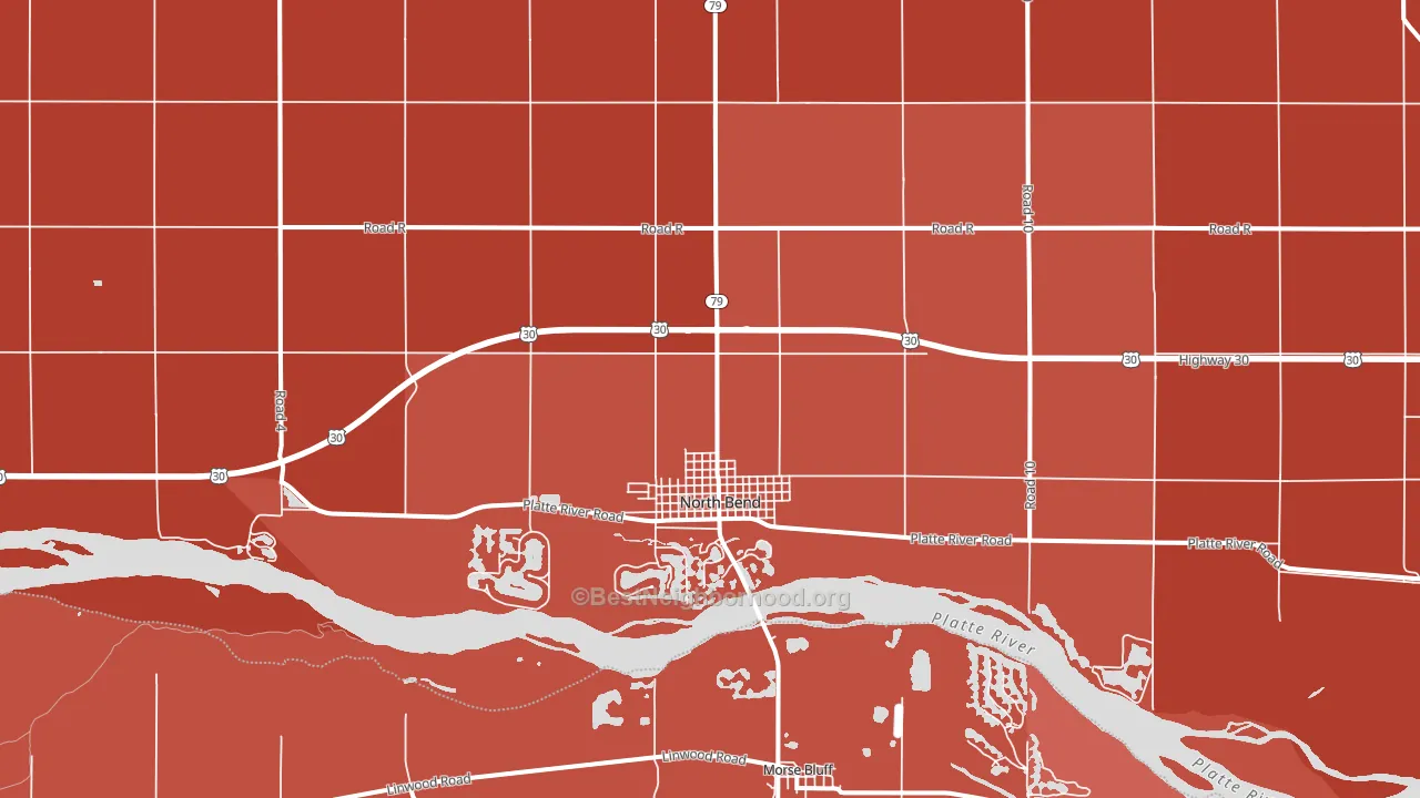 68649, NE block-group political-lean map