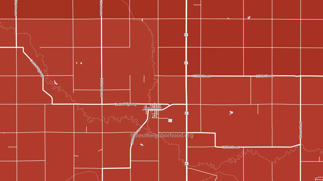68653, NE block-group political-lean map
