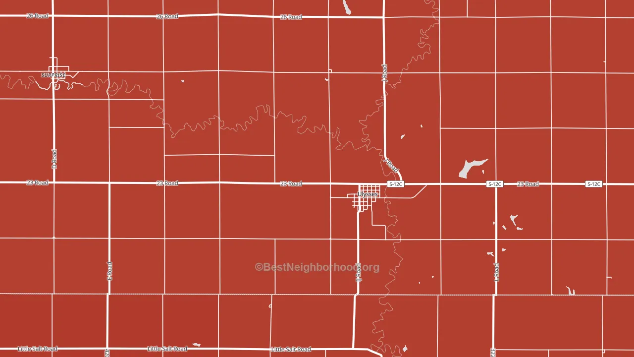 68669, NE block-group political-lean map